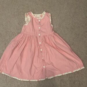 Adorable Reversible Floral White & Pink Sleeveless Girls Dress